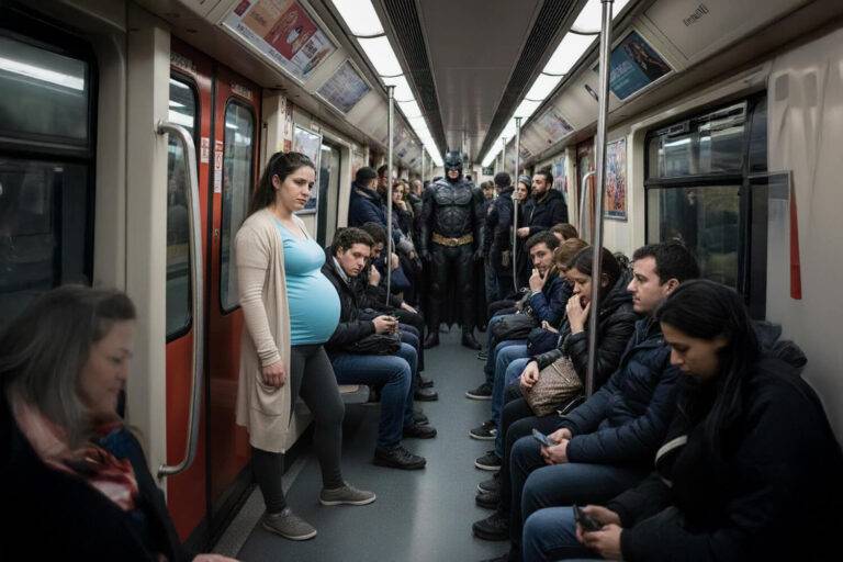 Étude quasi-expérimentale sur l'effet Batman dans le métro de Milan évaluant l'influence d'un super-héros sur le comportement prosocial (céder sa place à une femme enceinte).