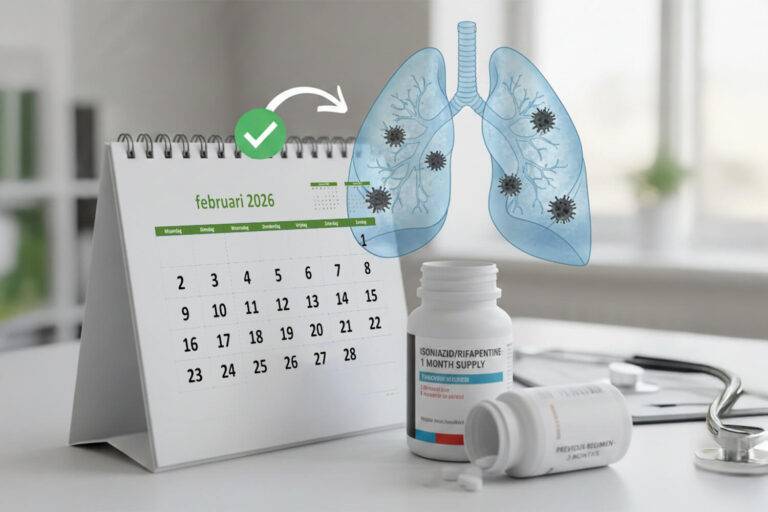 Preventieve behandeling van tuberculose verkort tot één maand biedt vergelijkbare veiligheid en therapietrouw als het driemaandenprotocol.