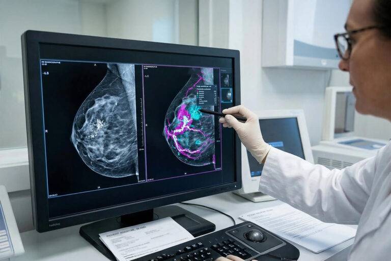 AI-analyse van arteriële verkalkingen op een mammogram maakt gelijktijdige evaluatie van kanker- en cardiovasculair risico mogelijk.