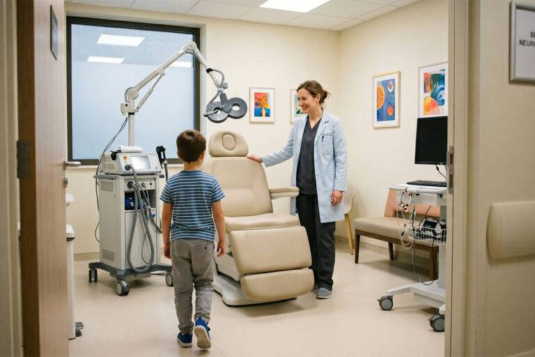 Innovatie bij de behandeling van autisme: hoe transcraniële magnetische stimulatie (TMS) kinderen met een verstandelijke beperking helpt hun sociale en communicatieve vaardigheden te verbeteren.