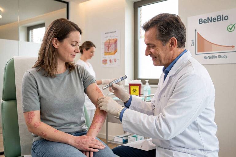 Dermatologie en biologicals: de BeNeBio-studie evalueert het verlengen van dosisintervallen bij anti-IL17 en anti-IL23 bij psoriasis.