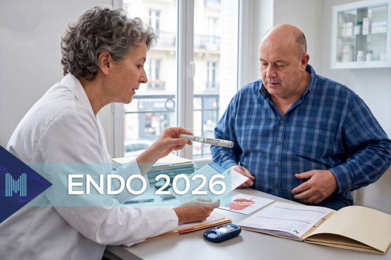 Endocrinologie en metabolisme: illustratie van de paradox tussen botbescherming en verminderde lichaamsbeweging onder semaglutide op ENDO 2026.