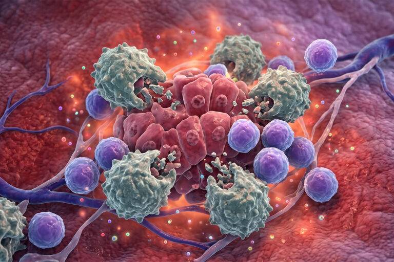 Gynaecologie en immunologie: illustratie van endometriose als een chronische systemische ontstekingsziekte.