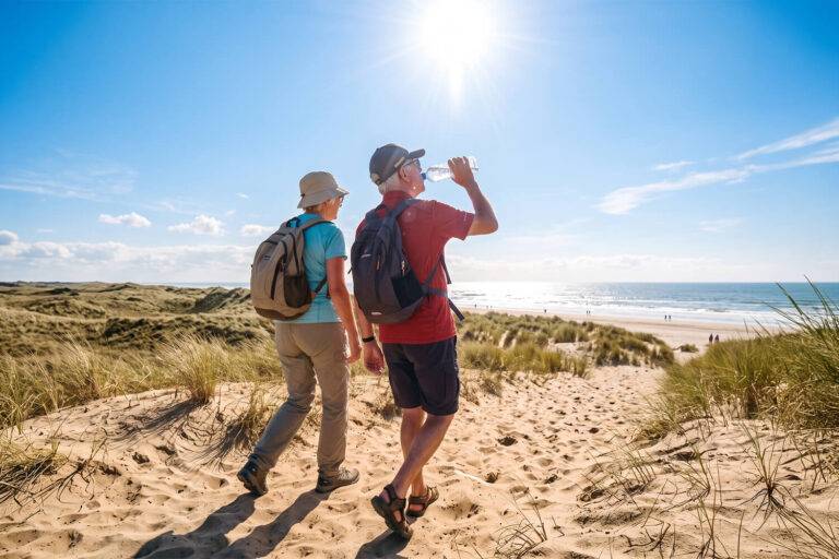 Geriatrie, milieugezondheid en preventie: fysiopathologie van dehydratatie bij ouderen, warmteregulatie en noodzaak van preventie van zonnesteek.